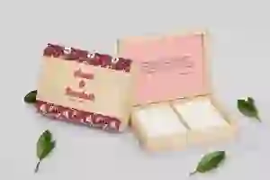 Pudełko na obrączki prostokątne naturalne - Retro Style Motyw 2
