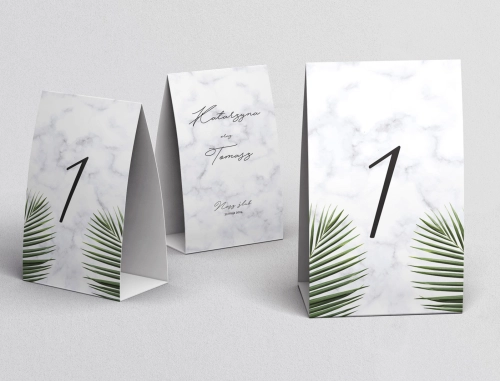 Numerki na stół Marble leaf Motyw 1