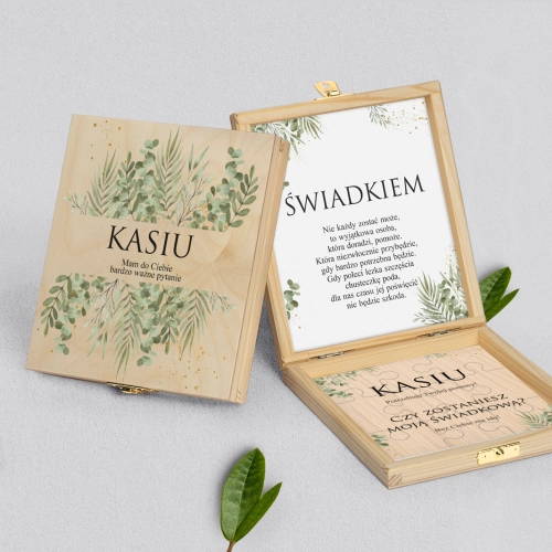 Prośba o świadkowanie - naturalne puzzle Leaves Motyw 2