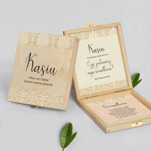 Prośba o świadkowanie - naturalne puzzle Vintage Motyw 1