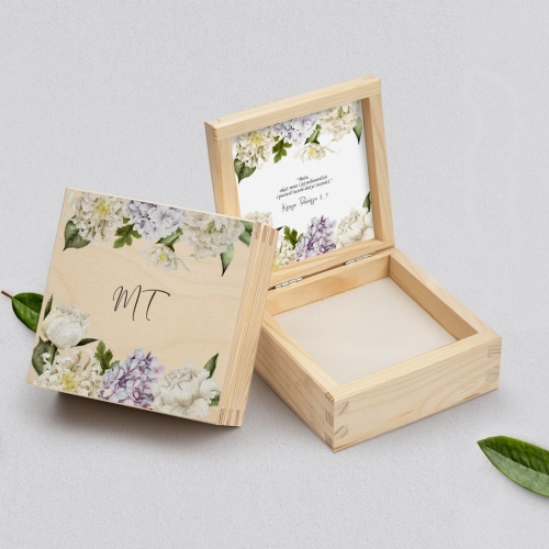 Pudełko na obrączki naturalne - Ofelia Motyw 2
