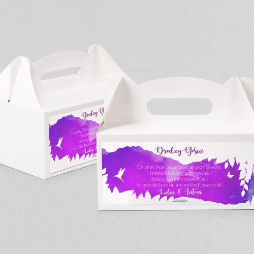 Pudełko na ciasto weselne Stylish Motyw 4