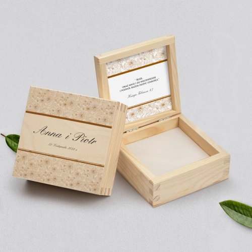 Pudełko na obrączki naturalne - Ornaments Motyw 4