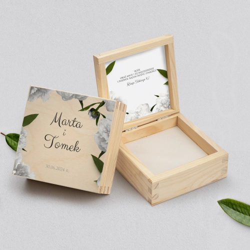 Pudełko na obrączki naturalne - Soft Motyw 3