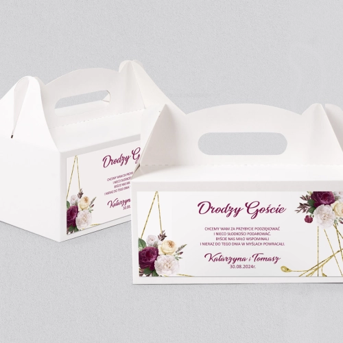 Pudełko na ciasto weselne Modena - Motyw 1