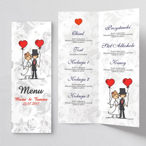 Menu Weselne Zakochani Motyw 7