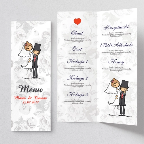 Menu Weselne Zakochani Motyw 6