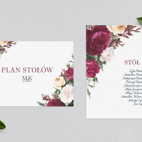 Plan Stołów - Karteczka Fabello Motyw 1