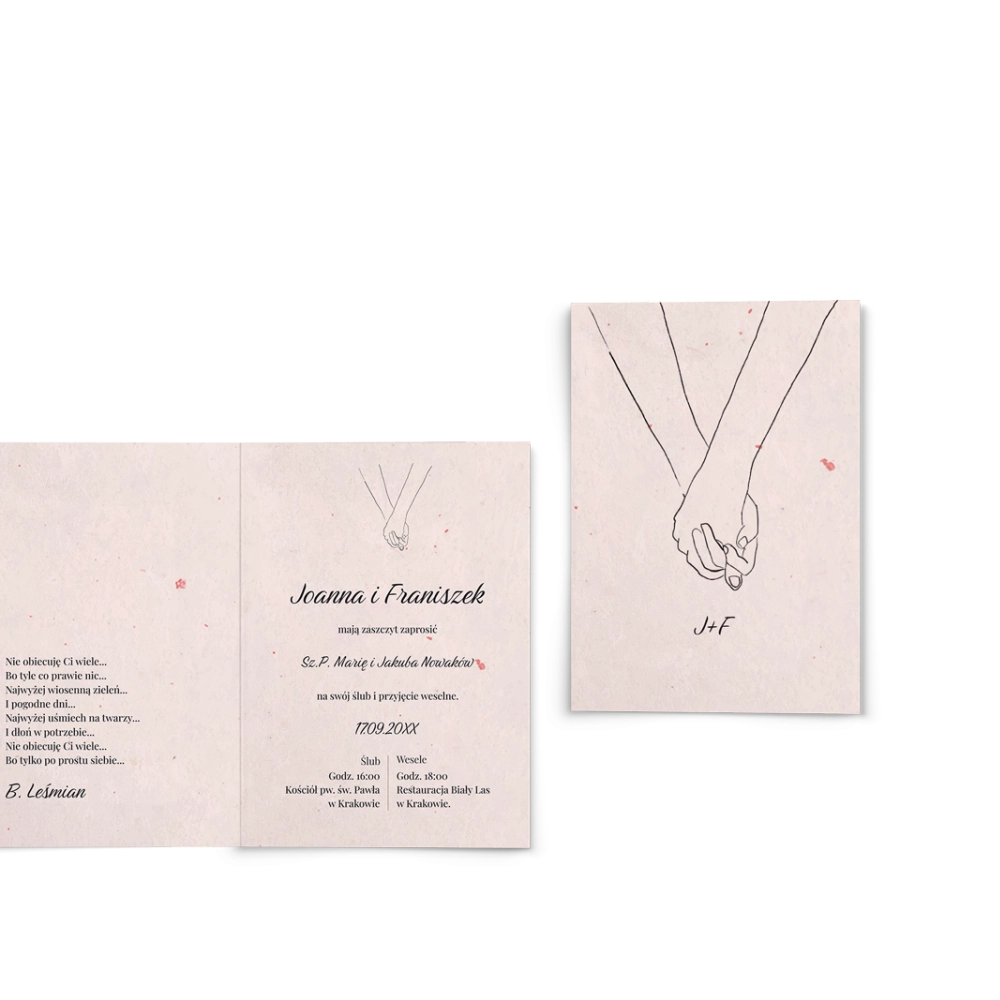 Zaproszenia ślubne Couple - Składane motyw 2