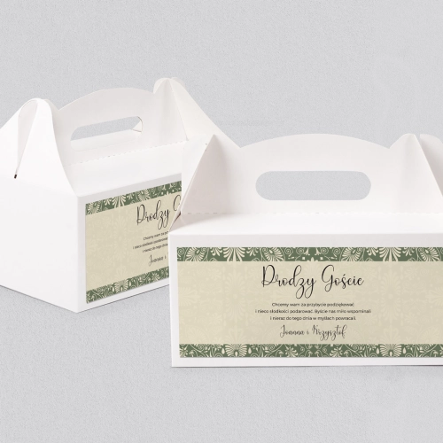 Pudełko na ciasto weselne Vintage - Motyw 2