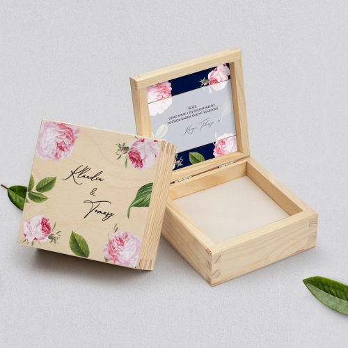 Pudełko na obrączki naturalne - Loveletter Motyw 2