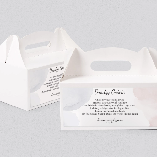 Pudełko na ciasto weselne Watercolor Wedding - Motyw 2