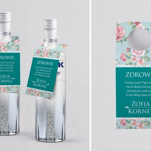 Zawieszka na alkohol oczko Kwiatowe Pole Motyw 1