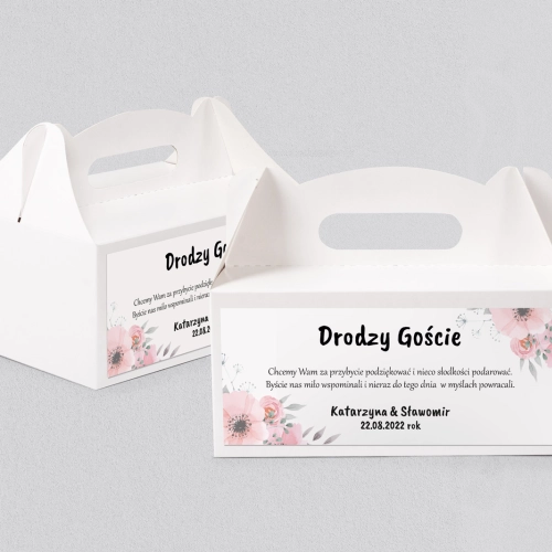Pudełko na ciasto weselne Bukiety Motyw 14