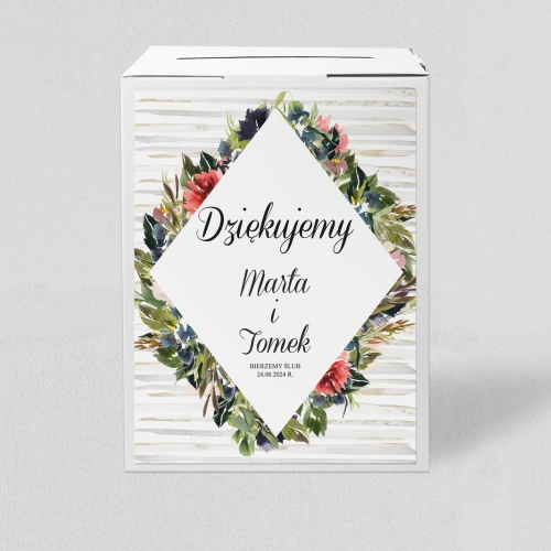 Pudełko na koperty i pieniądze Akwarelka - Motyw 3