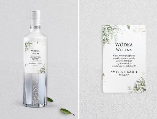Naklejki na alkohol - Leaves Motyw 1
