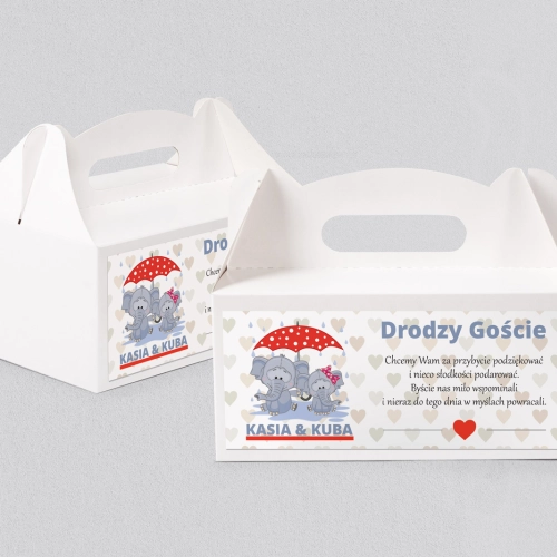 Pudełko na ciasto weselne Uroczy Deszcz Motyw 9