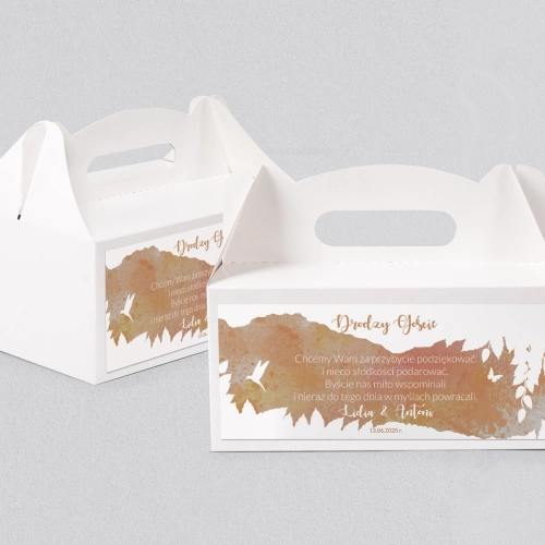 Pudełko na ciasto weselne Stylish Motyw 17