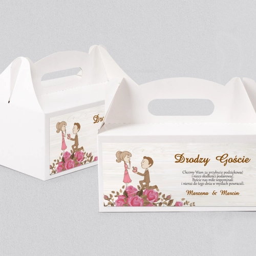Pudełko na ciasto weselne Naturalna Miłość Motyw 15