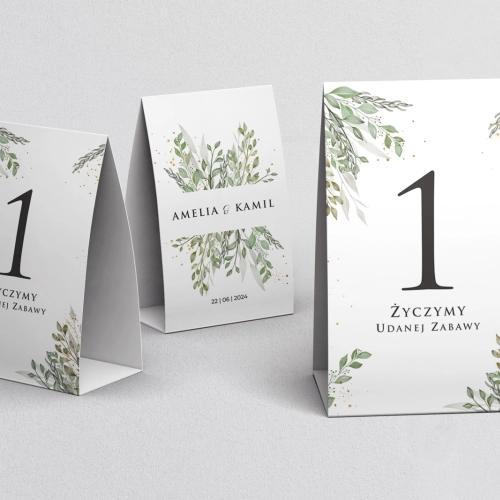 Numerki na stół Leaves Motyw 3