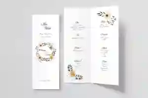 Menu Weselne Akwarelowe Wianki - Motyw 4