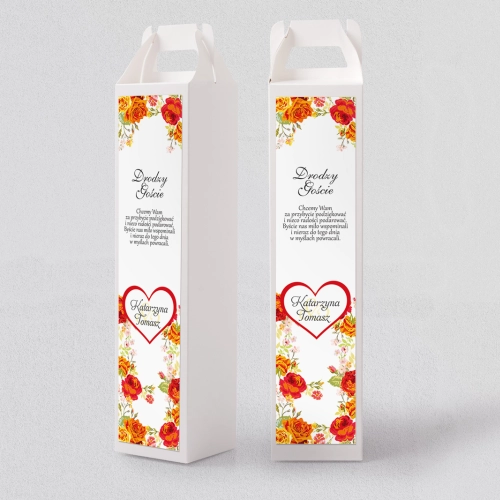 Pudełko na alkohol Serca Kwiat Motyw 3