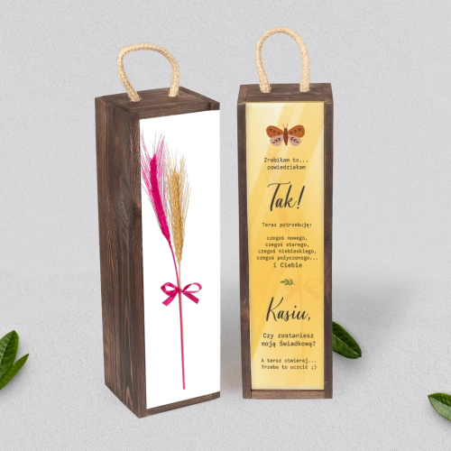 Prośba o Świadkowanie - SNW Akryl brązowa Butterflies - Motyw 2