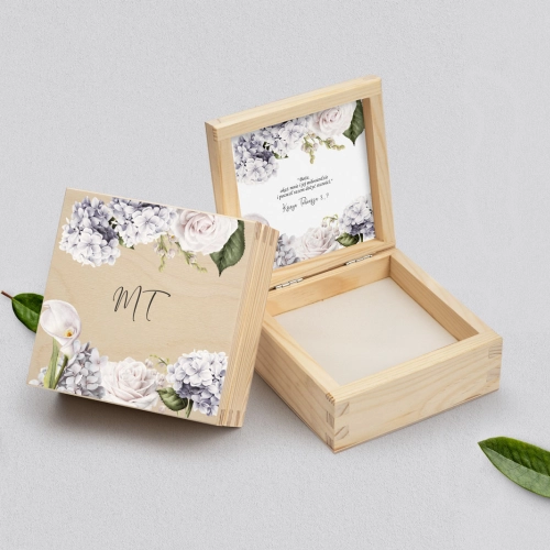 Pudełko na obrączki naturalne - Ofelia Motyw 1