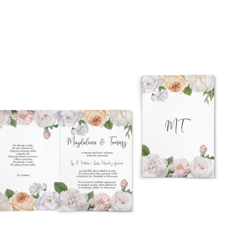 Zaproszenia ślubne Ofelia - Składane Motyw 3