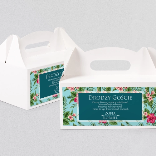 Pudełko na ciasto weselne Kwiatowe Pole Motyw 3