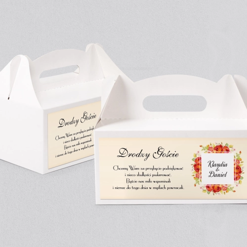 Pudełko na ciasto weselne Love Motyw 14