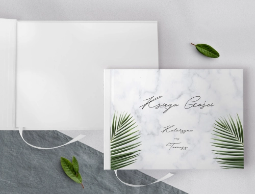 Księga Gości Weselnych Marble leaf Motyw 1