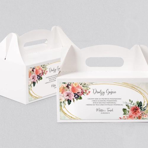 Pudełko na ciasto weselne Spring Love - Motyw 3