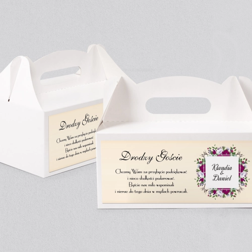 Pudełko na ciasto weselne Love Motyw 10