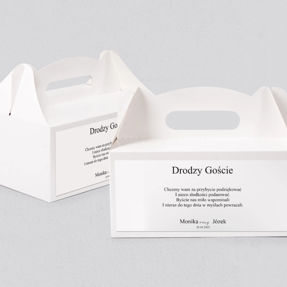 Pudełko na ciasto weselne Minimalistyczne - Motyw 6