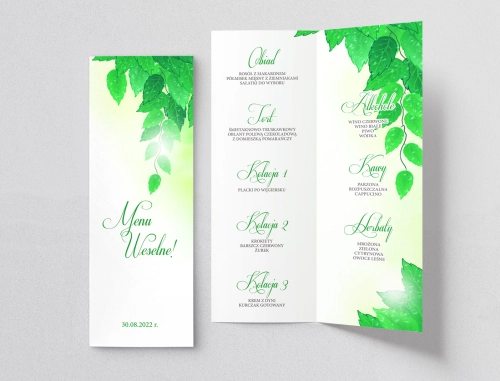 Menu Weselne About You - Motyw 3