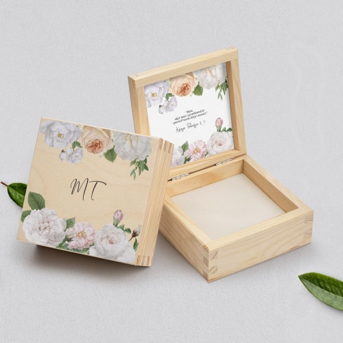 Pudełko na obrączki naturalne - Ofelia Motyw 3