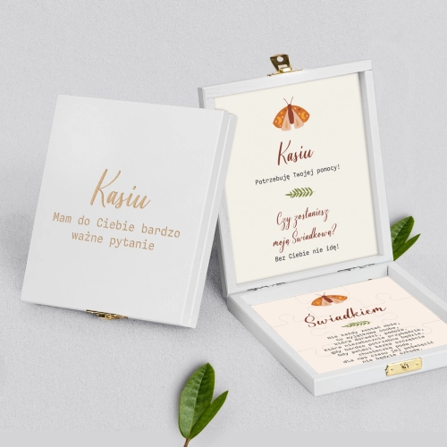 Prośba o świadkowanie - białe puzzle Butterflies - Motyw 3