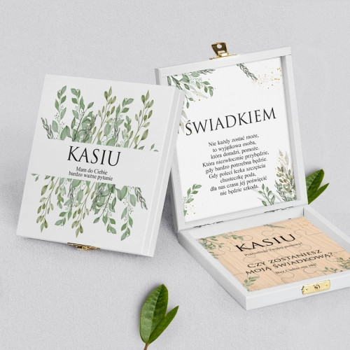 Prośba o świadkowanie - białe puzzle Leaves Motyw 3