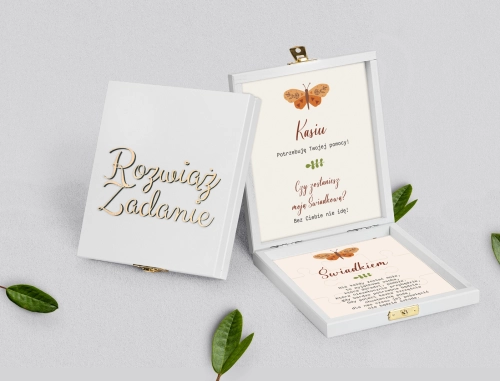 Prośba o świadkowanie - białe puzzle Butterflies - Motyw 4