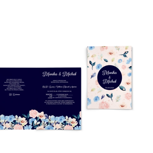 Zaproszenia ślubne Wildflowers - Składane Motyw2