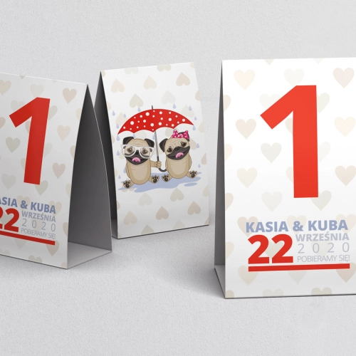Numerki na stół Uroczy Deszcz Motyw 6