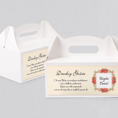 Pudełko na ciasto weselne Love Motyw 6