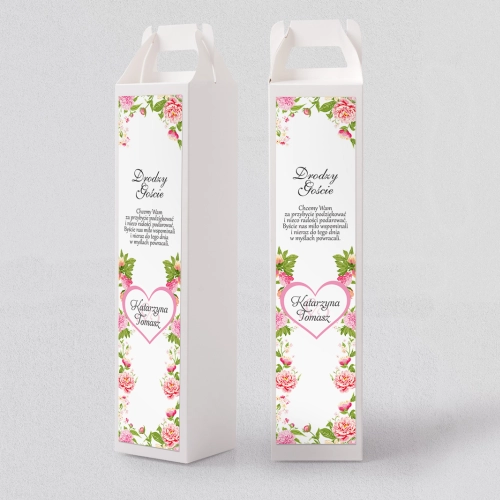 Pudełko na alkohol Serca Kwiat Motyw 1