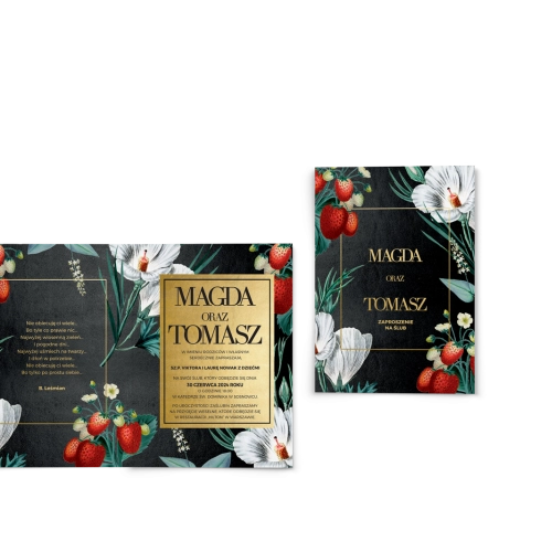 Zaproszenia ślubne Amore - Składane Motyw 3