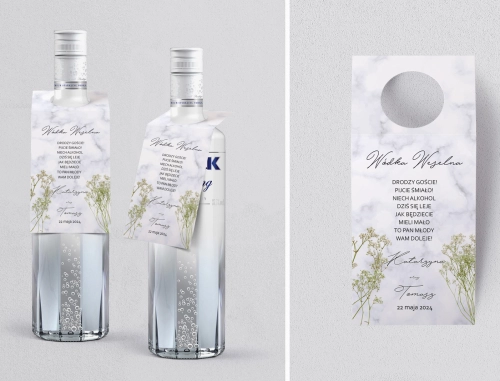 Zawieszka na alkohol oczko Marble leaf Motyw 3