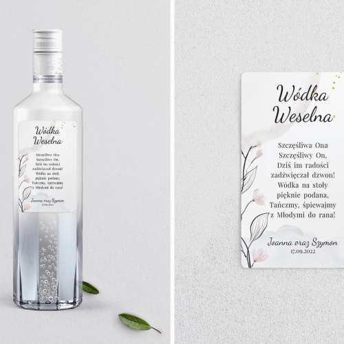 Naklejki na alkohol - Watercolor Wedding Motyw 3