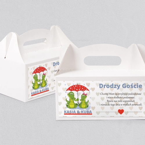 Pudełko na ciasto weselne Uroczy Deszcz Motyw 17