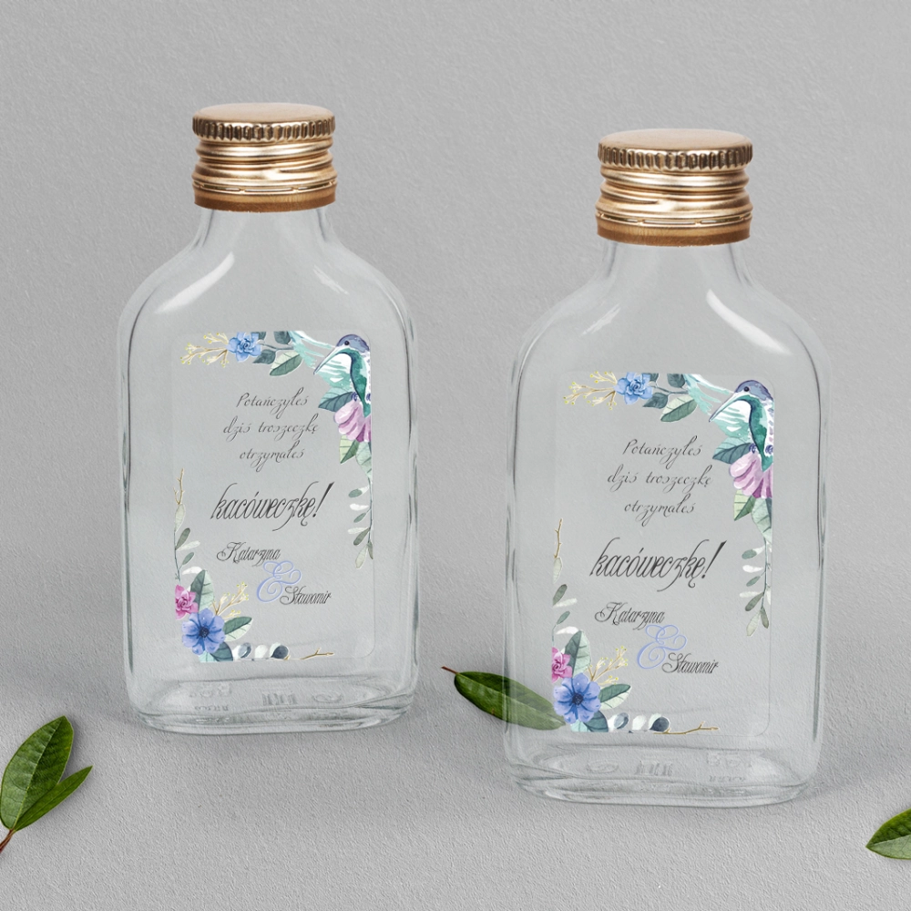 Buteleczka - Piersiówka Akwarelowe Wianki Motyw 8