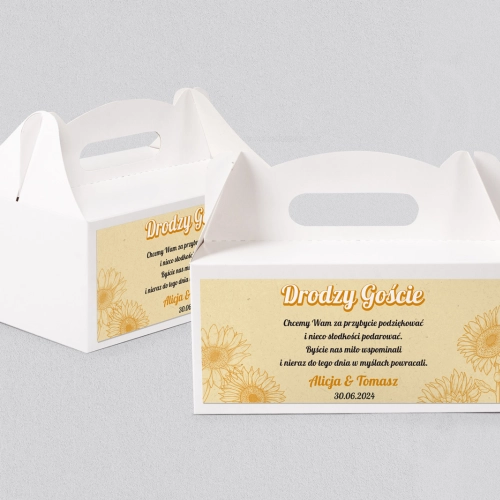 Pudełko na ciasto weselne Sunflowers - Motyw 1